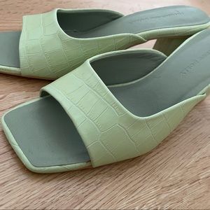Princess Polly Open Toe Green Heels